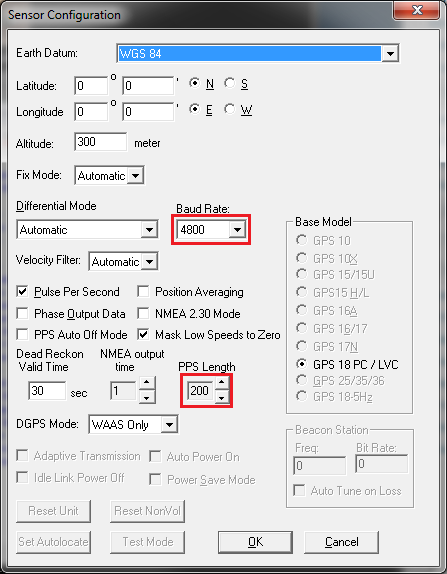 Sensor Configuration